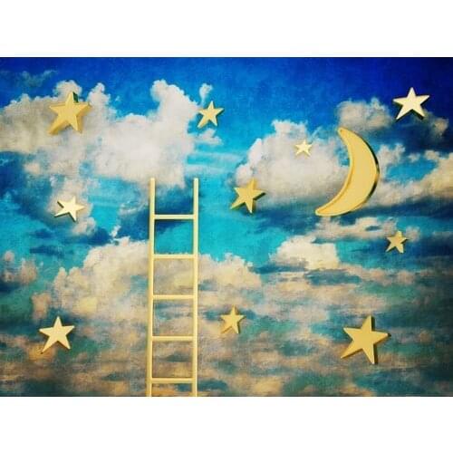 5x7ft Newborns kids little stars and vintage sky Photography Backdrop art studio photo Background Customized