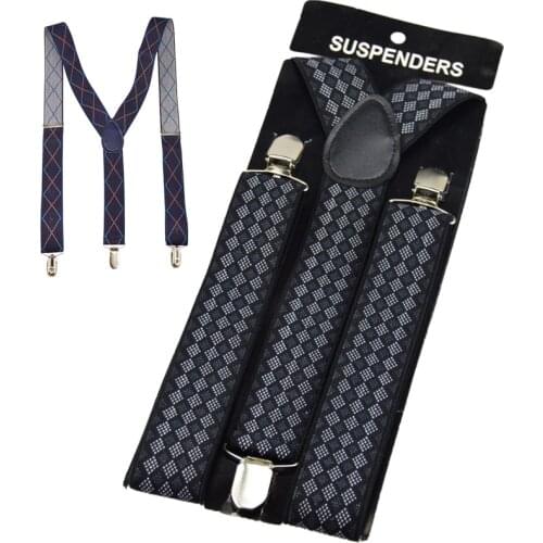 Larger Mens Suspender 3.5cm Suspenders for women dot black Clip-on Y-Back Braces Elastic 110cm