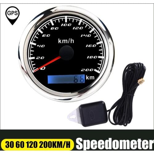85mm Digital GPS Speedometer Gauge 30 60 120 200 KMH for Marine Boat Car ATV Truck Odometer