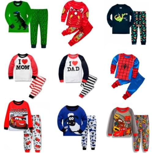 Childrens Long Sleeve Pajamas Suit Long Sleeve Boys Pajamas Girls Cartoon Spider Man Childrens Pajamas Home Suit