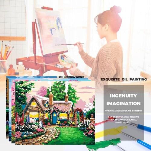 Diy digital oil painting 30 x 40cm landscape characters love cartoon living room decoration Hanging Ornaments