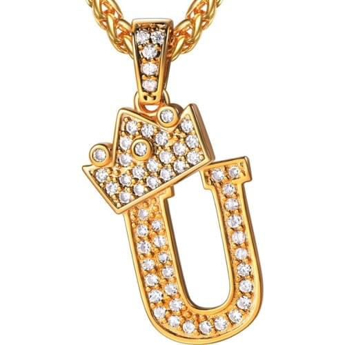 Factory hot sale initial letters with Austrian Rhinestone U-Z fancy Iced Out Bling jewelry free shipment P3463G