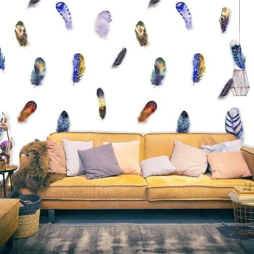 Wall mural-colorful feathers-50x1000 cm