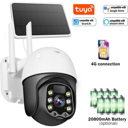 GINCNCN Wifi IP Camera Outdoor 4G Solar Camera 1080P Home CCTV Camera PTZ Battery Surveillance Waterproof Camer Monitor Camera