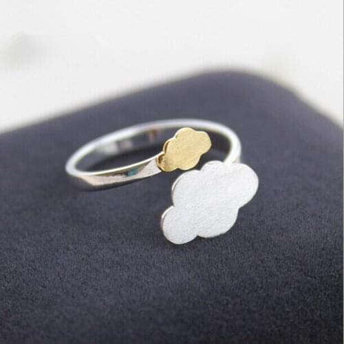 Temperament Personality 925 Sterling Silver Jewelry Not Allergic Brushed Korean Clouds Of Female Models Opening Rings R079