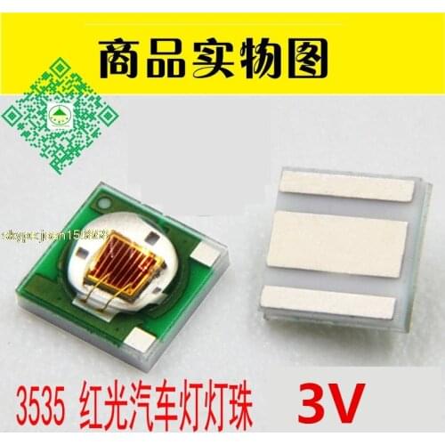 30piece/lot FOR Highlight Red Light Car Light Tail Lighting LED Ceramic 3535 Lamp Bead 3W 700MA Light Emitting Diode 100%NEW