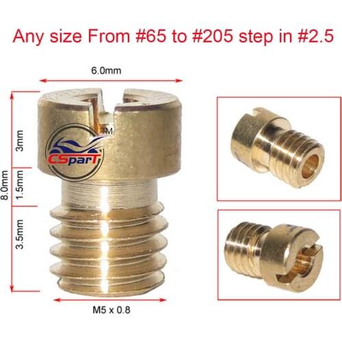 4 6 8 10 PCS M5 Round Main JET For Keihin CVK PE PZ PWK OKO KOSO Carburetor 65 to 205