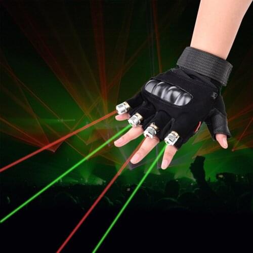 Red Green Laser Gloves Multiple Laser Light Dancing Stage Gloves Laser Club Party Bars Performance Personal Prop Light Effect