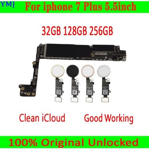 32GB/128GB/256GB for iphone 7 Plus 5.5 inch Motherboard With/Without Touch ID,100% Original unlocked for iphone 7 Plus Mainboar