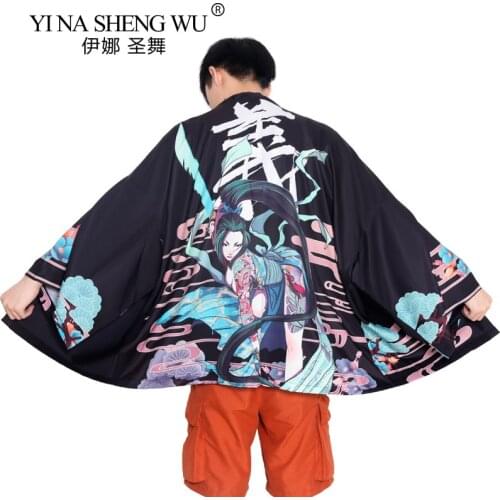 Mens Summer Loose Coats Japanese Cardigan Kimono Clothes Fashion Streetwear Shirts Japan Yukata Harajuku Cardigan Asian Costumes