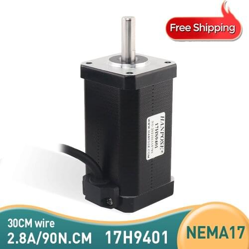 Nema17 stepper motor 17HS9401 80mm 2.8A 90N.CM 4-wire 1.8degree 2-phase hybrid stepper motor for CNC milling machine