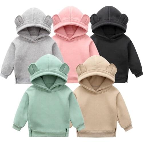 Baby Boys Girls Clothes Winter Spring Cute Hoodies Korean Kids Hoodie Thicken Fleece Sweatshirt Childrens Clothing