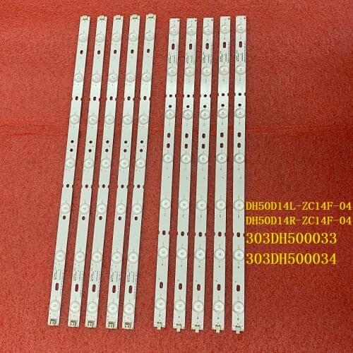 5set=50pcs LED Backlight Strip For SCEPTRE X505BV 50CE1120 DH50D14L DH50D14R-ZC14F-04 303DH500033 303DH500034 CN50HA708