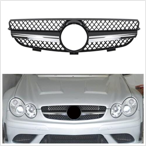 For Mercedes-Benz CLK Class CLK320 CLK500 W209 2003-2009 Front Grille Black Upper Bumper Engine Hood Mesh Vent Replacement Grill