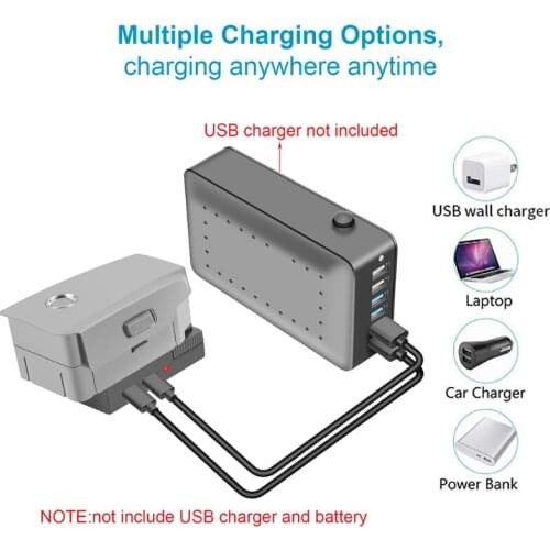 587D Battery Fast Charging Efficient Accessories Suitable for D-JI Mavic 2 Pro Zoom Dual Input Ports Portable USB Charger