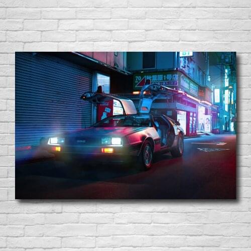 Classic Cars Posters Sportscar DMC-Delorean Time Machine Wall Art Picture Prints Canvas Paintings for Living Room Decor
