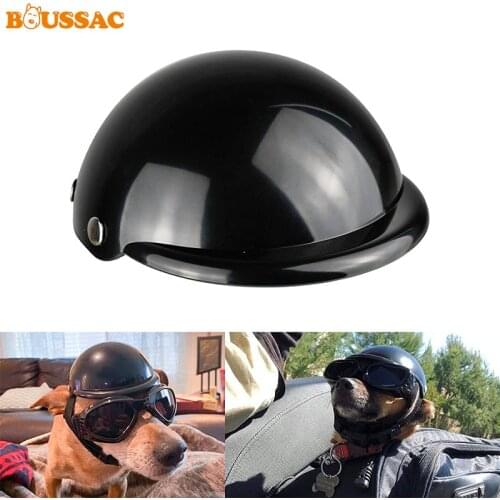 Pet Sunglasses Dog Helmets for Motorcycles Cool Black Fashion Dog Hat Helmet Plastic Pet Protect Ridding Cap Puppy Accessories