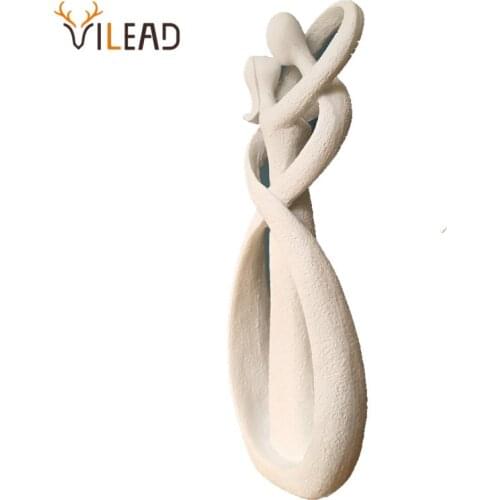 VILEAD 23cm Sandstone Kissing Lovers Statue Loving Figurines Sculpture Vintage Home Wedding Decoration Anniversary Gifts Crafts