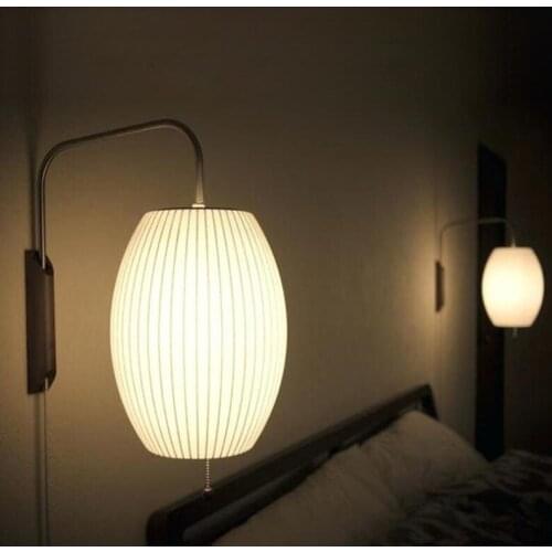 Vintage Silk Cloth Wall Light Fixture For Bedroom Modern Home Indoor Wall Lamp For Living Room/Hotel Decoration Wall Sconces