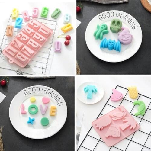 1 Pcs DIY Silicone Mold for Baking Cake Chocolate Pastry Ice Cream 3D Mold Handmade Fondant Cute Animals Plants Decoration Set