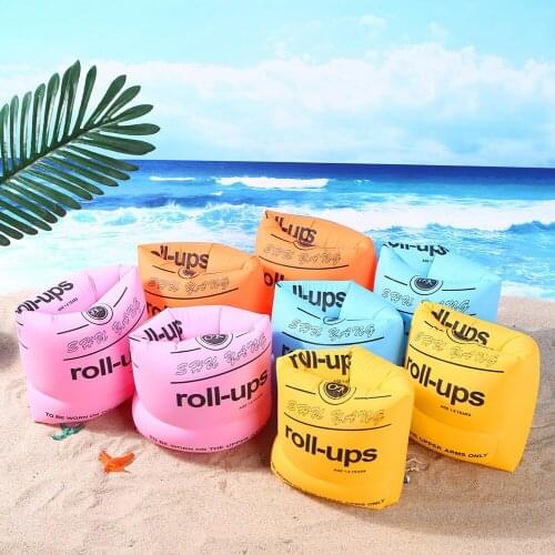 2pcs Lightweight Inflatable Swim Arm Rings Pool Buoys Float Circle Sleeves Pool Buoys Armbands for Swim Trainers