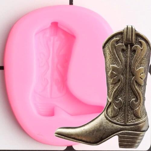 3D Cowboy Boot Silicone Molds DIY Party Cupcake Topper Fondant Cake Decorating Tools Cookie Baking Candy Clay Chocolate Moulds