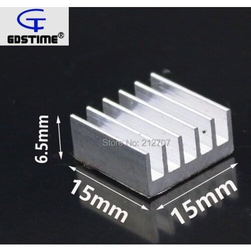 60PCS Gdstime 15x15x6.5mm Aluminum Cooling Chipset Heat Sink RAM Radiator Heatsink Cooler