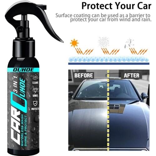 Car Nano Coating Wax Fortify Quick Coat Ceramic Coating Car Wax Polish Spray Car Wash&Wax Hydrophobic Top Coat Polish
