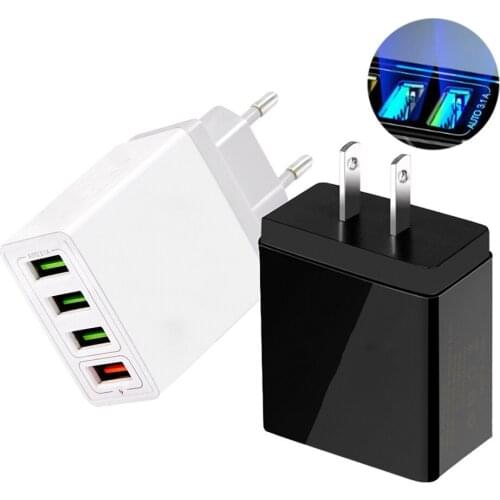 QC3.0 4USB Fast Charge Mobile Phone Charger Multi-port U.S. Standard, European Standard And British Standard Travel Charger