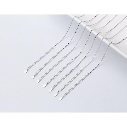 Real 925 Sterling Silver Basic Chain For Choker Necklace Women Silver/Gold Color Box Chain Snake Chain O Chain Fine Jewelry