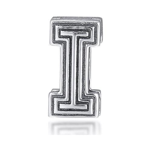 CKK Silver 925 Jewelry Letter I Clip Charm Fits Original Reflexions Bracelets Sterling Silver Beads
