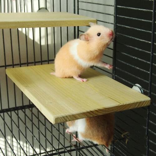 1PC Wood Stand Platform Pet Bird Toys Parrot Rack Hamster Mouse Swing Seesaw Toys Springboard Rat Ladder Harness Wooden Par E7K4