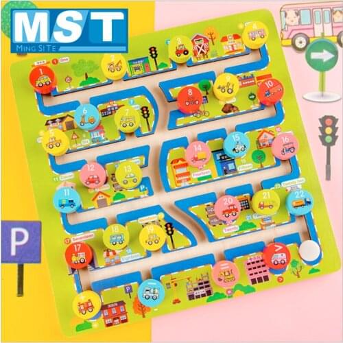 Baby Toys Colorful Wooden Puzzle Cartoon Animal/Traffic Puzzles Montessori Educational Toys For Children Learning Developing Toy