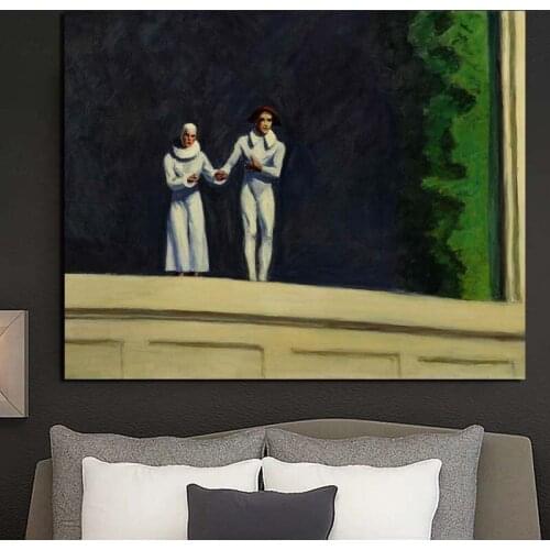 Edward Hopper Two Comedians Canvas Painting Prints Living Room Home Decoration Modern Wall Art Oil Painting Posters Pictures