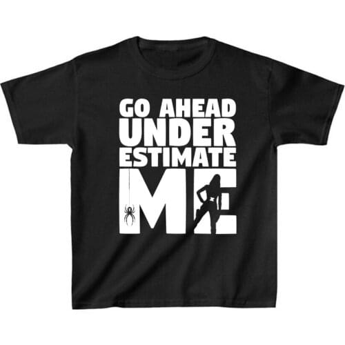 Underestimate Me T Shirt Black Widow Natasha Romanoff T-Shirt Super Girl Tee Kids Short Sleeve Crewneck Casual Top Children Tees