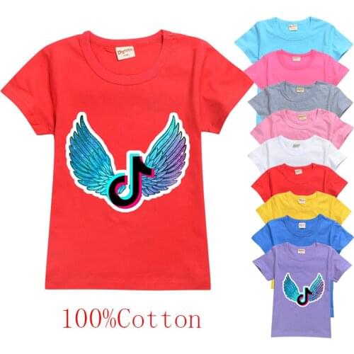 TIK TOK Baby Girls Tshirt Boys T Shirts For Kids Girl Tops Tee Childrens Clothing Teen Clothes Costume 4-14Y