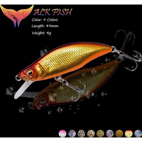 WALK FISH 1PCS 49mm/4g Minnow Sinking Artificial Bait Wobblers 3D Eyes Fishing Lures Hard Bait Pencil Bass Pike Fishing Tackle