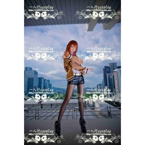 Steins Gate Kurisu Makise Cosplay Costume full set (coat+shirt+pant+belt+tie) 11