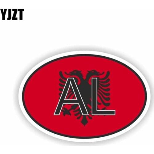 YJZT 10.3CM*7CM Creative AL ALBANIA Car Sticker Country Code Funny Decal PVC 6-0208