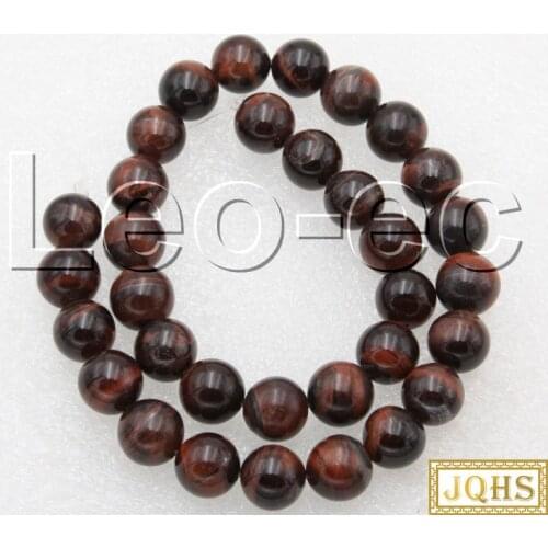 Natural 12mm round red Tiger Eye Stone Loose Beads for Jewelry Making Strand 15" v1639