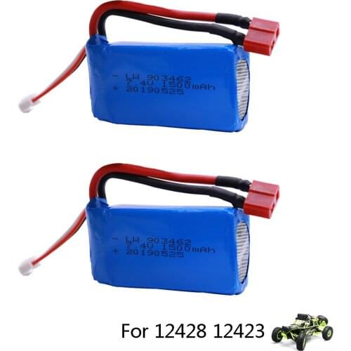 Lipo Battery for Wltoys 12428 12423 1:12 RC Car 9125 Spare parts 2S 7.4V 1500mah 25C for WLtoys remote control car accessories