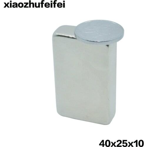 1pcs 40*25*10 mm 40x25x10mm Super Strong Block Cuboid Neodymium Magnets 40 x 25 x10mm Rare Earth