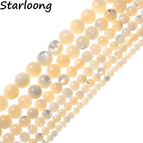 Natural Round The Mother of Pearl White Shell Beads For DIY Jewelry Making 4-10mm 15inches Strand Bead Bracelet Necklace Crafts