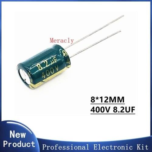 10PCS 400V 8.2UF 20% High frequency and low impedance in-line aluminum electrolytic capacitors long life Brand new authentic