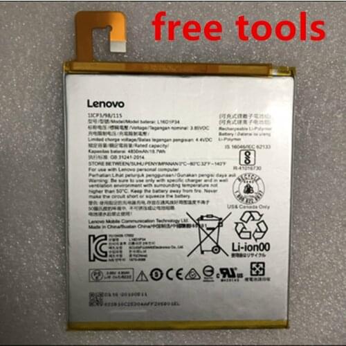 NEW 4850mAh L16D1P34 Battery for Lenovo TAB4 8 TB-8504N TAB4 8 plus