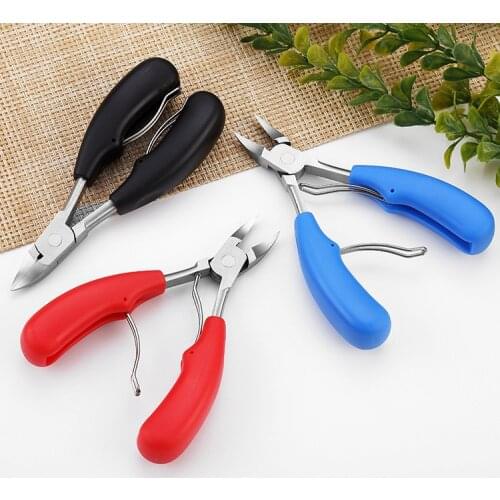 Stainless Steel Nail Cuticle Scissors Manicure Pedicure Tools Red Black Blue Orange Dead Skin Scissor Nipper Clipper Tool LJ32