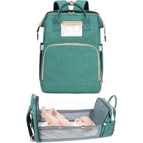 Portable Waterproof Diaper Bag Foldable Baby Cribs Bed Diapers Bags Multi-function Travel Backpack Mummy Bag Nappy Nursing Bag