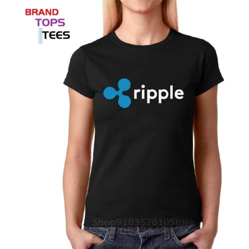 Ripple XRP Coin Crypto Cryptocurrency Womens Purified Cotton Short Sleeve T-Shirt O Neck Bitcoin T Shirts