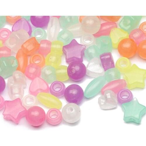 Mix Various Colorful Acrylic Spacer Beads 6-13mm Transparent Loose Beads For Jewelry Making Diy Necklace Bracelet Accessories