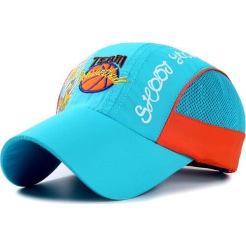 Adjustable Size Summer Boys Girls Childrens Baseball Cap Breathable Mesh Hat Embroidery Cartoon Student Sports Cap Tongue Caps